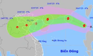 Bão Wipha mạnh cấp 9 vào Biển Đông